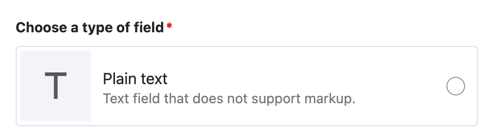 Drupal interface to add a plain text field